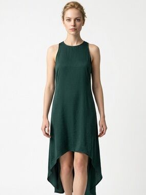 ASHER | NEW Harwell High-Low Maxi Dress Dark Green & Black Women’s Size Small